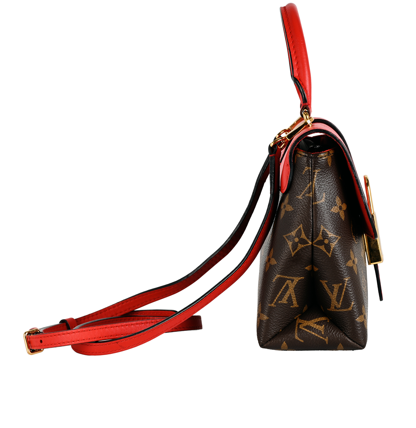 Locky BB, &pound;995, Handbags, Brown/Red, Canvas/Leather, Side view